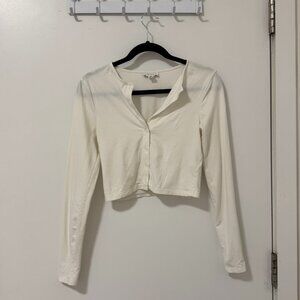 Top Shop Button Up Cropped Cardigan Size S